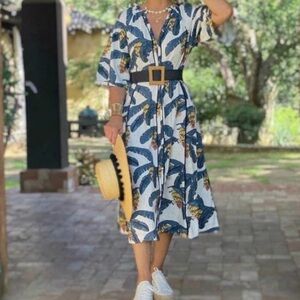 French Riviera Kaftan Dress by Desmond & Dempsey Size Large